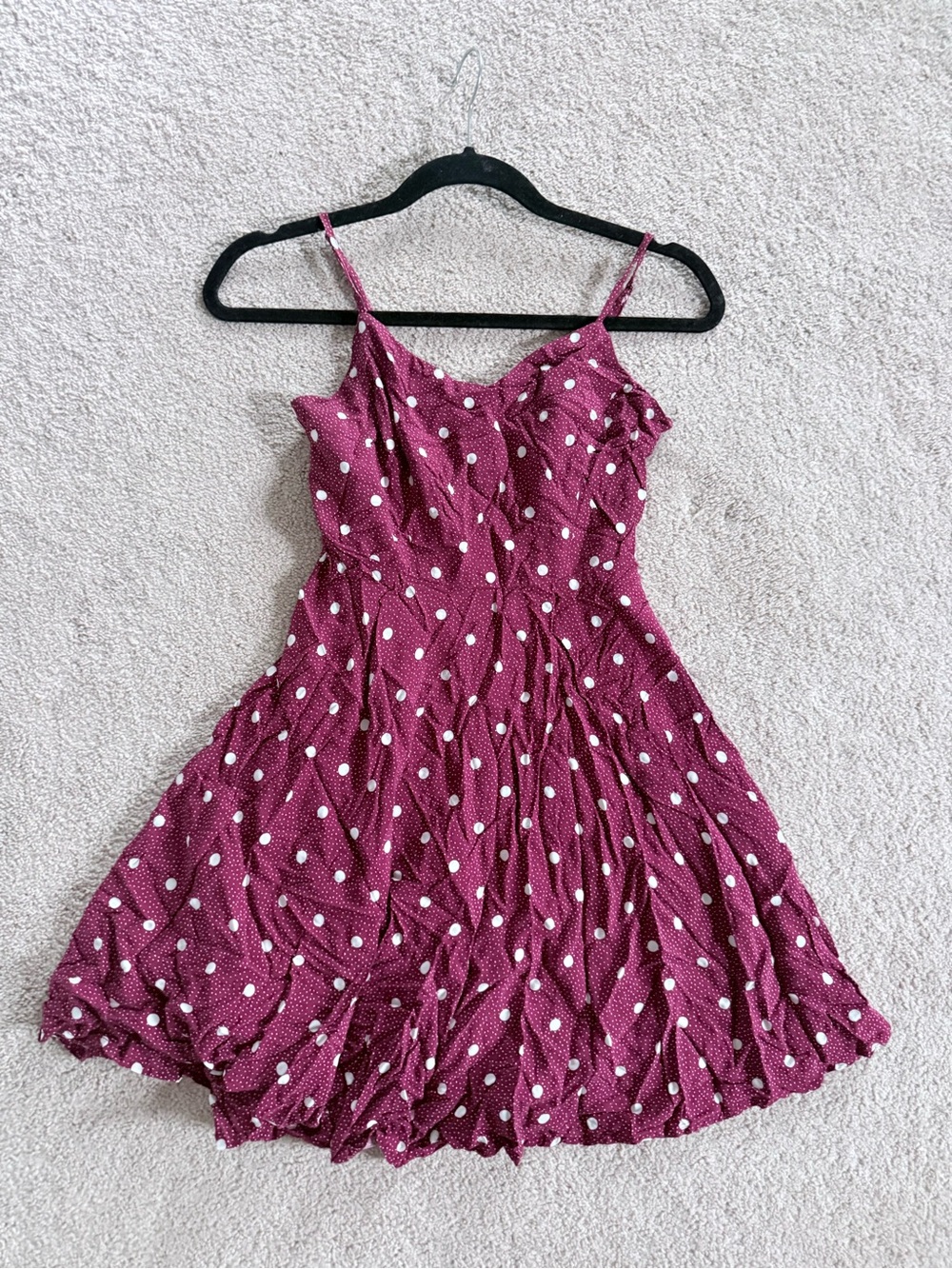 Old Navy Burgundy Polka Dot Mini Dress